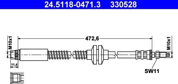 ATE 24.5118-0471.3 - Brake Hose car-mod.net