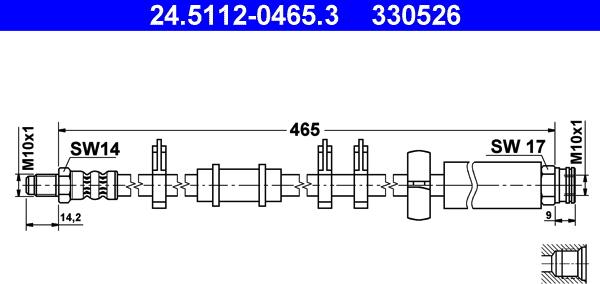 ATE 24.5112-0465.3 - Brake Hose car-mod.net