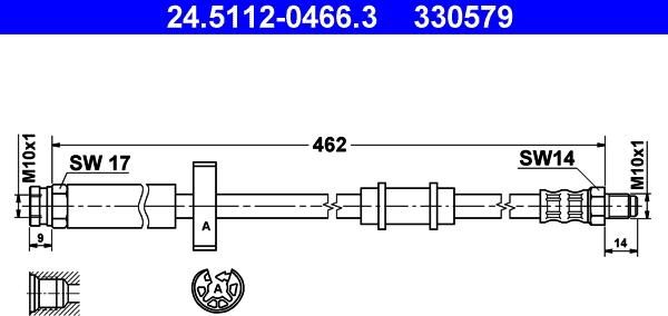 ATE 24.5112-0466.3 - Brake Hose car-mod.net