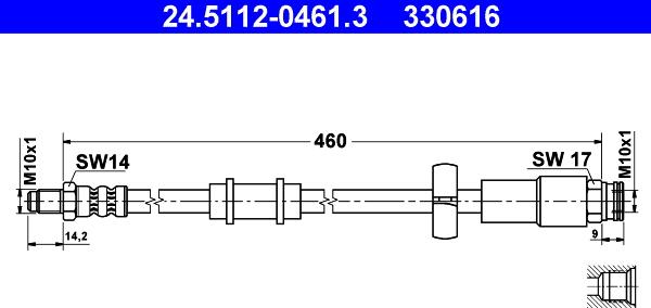 ATE 24.5112-0461.3 - Brake Hose car-mod.net