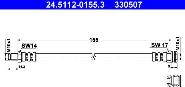 ATE 24.5112-0155.3 - Brake Hose car-mod.net