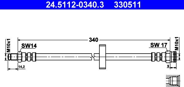 ATE 24.5112-0340.3 - Brake Hose car-mod.net