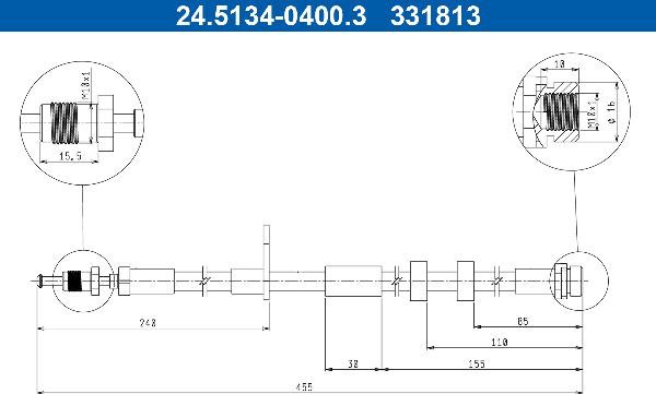 ATE 24.5134-0400.3 - Brake Hose car-mod.net