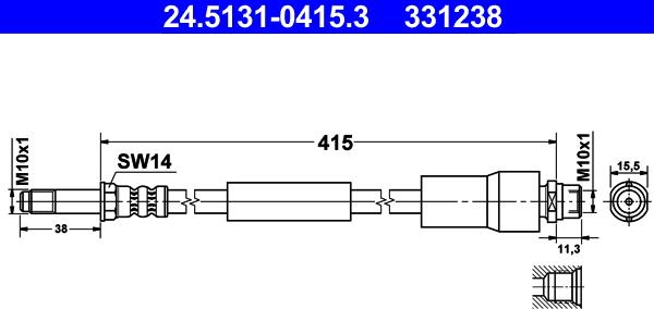 ATE 24.5131-0415.3 - Brake Hose car-mod.net