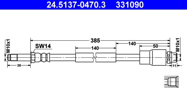 ATE 24.5137-0470.3 - Brake Hose car-mod.net