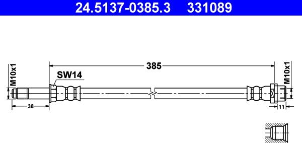 ATE 24.5137-0385.3 - Brake Hose car-mod.net