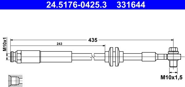 ATE 24.5176-0425.3 - Brake Hose car-mod.net