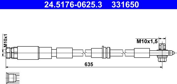 ATE 24.5176-0625.3 - Brake Hose car-mod.net