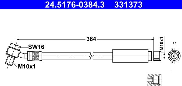 ATE 24.5176-0384.3 - Brake Hose car-mod.net