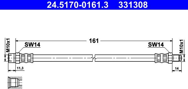 ATE 24.5170-0161.3 - Brake Hose car-mod.net