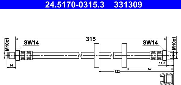 ATE 24.5170-0315.3 - Brake Hose car-mod.net