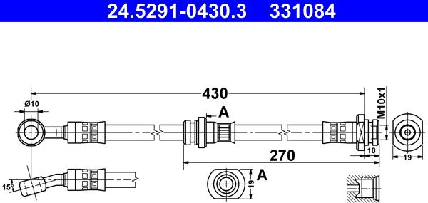 ATE 24.5291-0430.3 - Brake Hose car-mod.net