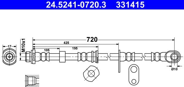 ATE 24.5241-0720.3 - Brake Hose car-mod.net
