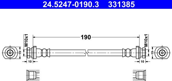 ATE 24.5247-0190.3 - Brake Hose car-mod.net