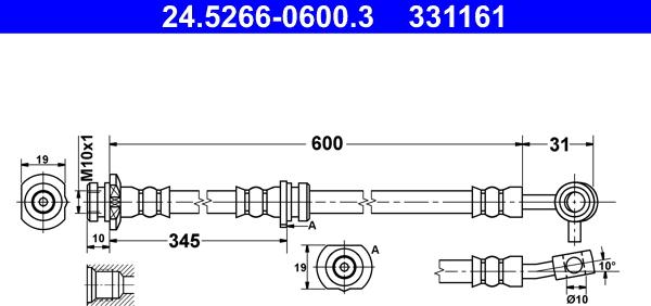 ATE 24.5266-0600.3 - Brake Hose car-mod.net