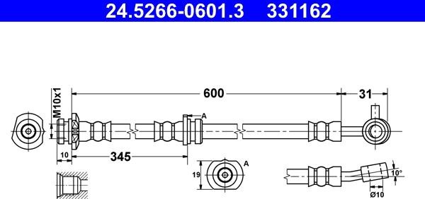 ATE 24.5266-0601.3 - Brake Hose car-mod.net
