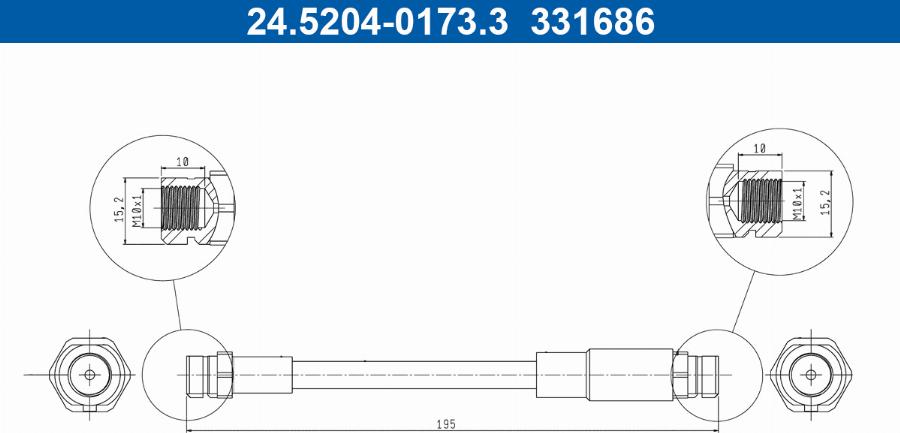 ATE 24.5204-0173.3 - Brake Hose car-mod.net