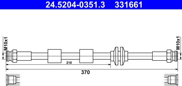 ATE 24.5204-0351.3 - Brake Hose car-mod.net