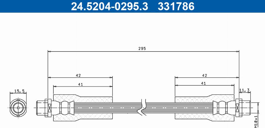 ATE 24.5204-0295.3 - Brake Hose car-mod.net