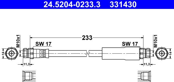 ATE 24.5204-0233.3 - Brake Hose car-mod.net
