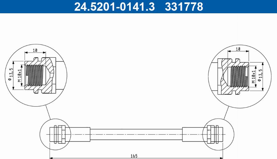 ATE 24.5201-0141.3 - Brake Hose car-mod.net