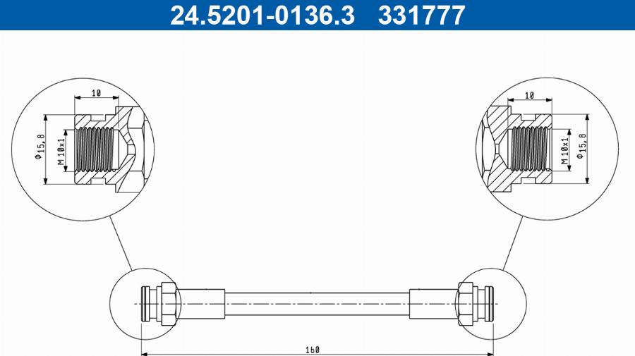 ATE 24.5201-0136.3 - Brake Hose car-mod.net