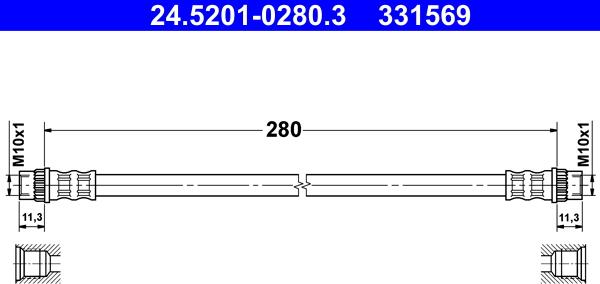 ATE 24.5201-0280.3 - Brake Hose car-mod.net
