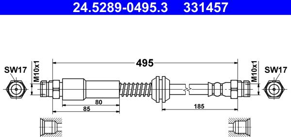 ATE 24.5289-0495.3 - Brake Hose car-mod.net