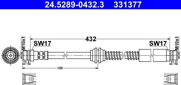 ATE 24.5289-0432.3 - Brake Hose car-mod.net
