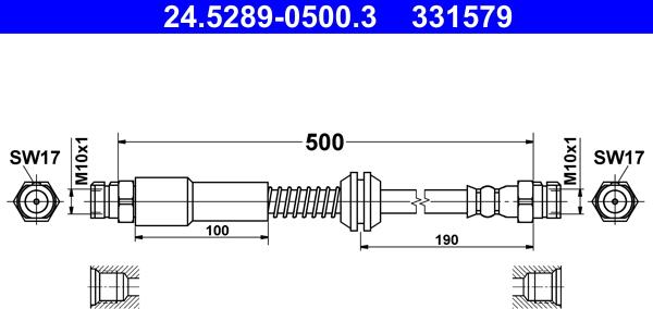 ATE 24.5289-0500.3 - Brake Hose car-mod.net
