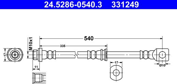 ATE 24.5286-0540.3 - Brake Hose car-mod.net