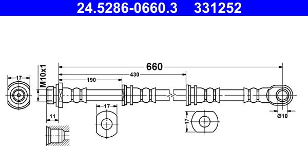ATE 24.5286-0660.3 - Brake Hose car-mod.net
