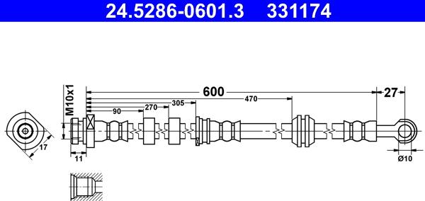ATE 24.5286-0601.3 - Brake Hose car-mod.net