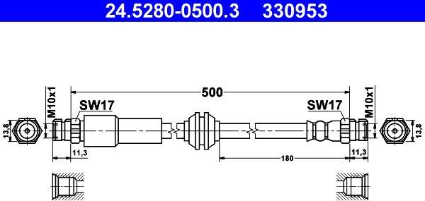 ATE 24.5280-0500.3 - Brake Hose car-mod.net