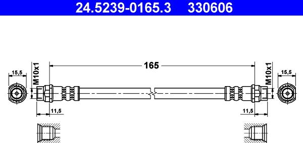 ATE 24.5239-0165.3 - Brake Hose car-mod.net