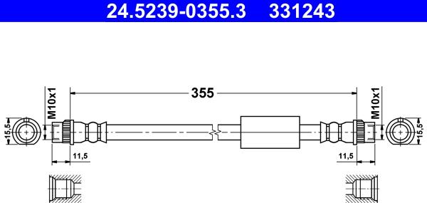 ATE 24.5239-0355.3 - Brake Hose car-mod.net