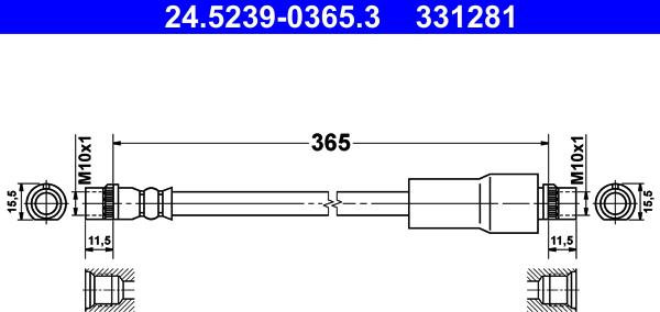 ATE 24.5239-0365.3 - Brake Hose car-mod.net