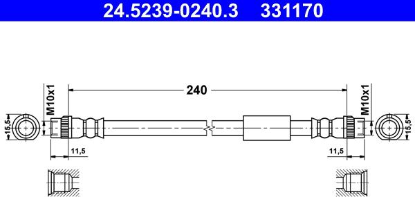 ATE 24.5239-0240.3 - Brake Hose car-mod.net