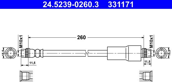 ATE 24.5239-0260.3 - Brake Hose car-mod.net