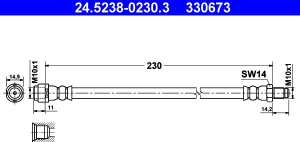 ATE 24.5238-0230.3 - Brake Hose car-mod.net
