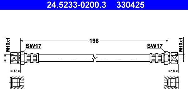 ATE 24.5233-0200.3 - Brake Hose car-mod.net