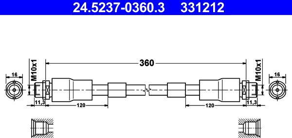 ATE 24.5237-0360.3 - Brake Hose car-mod.net