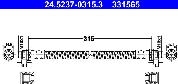 ATE 24.5237-0315.3 - Brake Hose car-mod.net