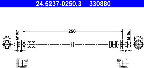 ATE 24.5237-0250.3 - Brake Hose car-mod.net