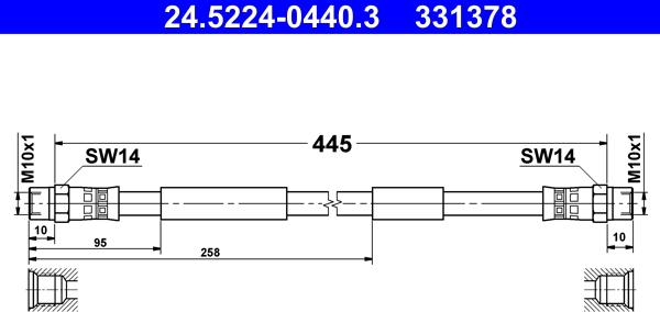 ATE 24.5224-0440.3 - Brake Hose car-mod.net