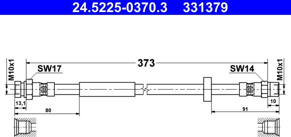 ATE 24.5225-0370.3 - Brake Hose car-mod.net