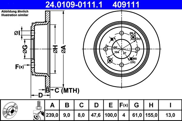 ATE 24.0109-0111.1 - Brake Disc car-mod.net