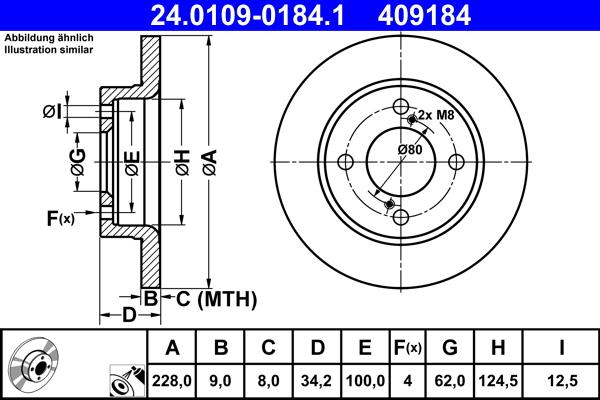 ATE 24.0109-0184.1 - Brake Disc car-mod.net