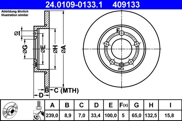 ATE 24.0109-0133.1 - Brake Disc car-mod.net