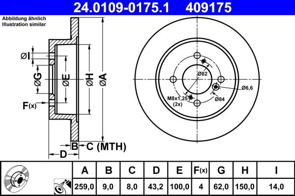 ATE 24.0109-0175.1 - Brake Disc car-mod.net